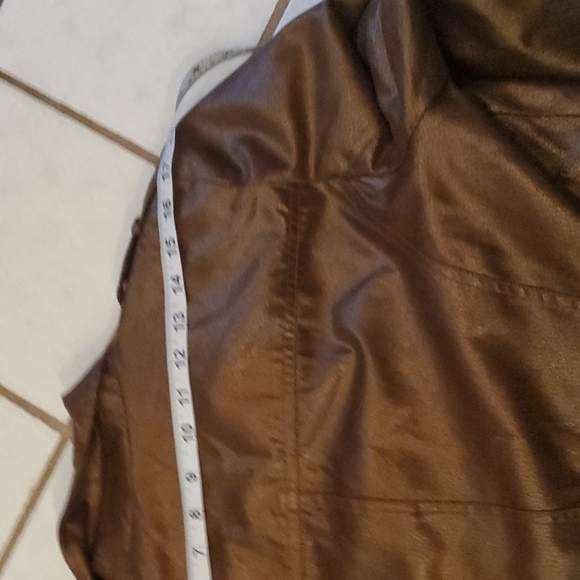 Bisou Bisou Jacket Size XL Coper Brown Biker Bomber Moto - Picture 14 of 14